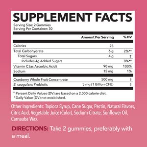 Cranberry Probiotic Gummies for Women, 60 c - Havasu Nutrition