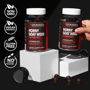 Horny Goat Weed Gummies, Raspberry Flavor, 60ct - Havasu Nutrition