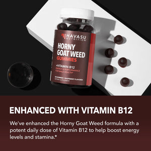 Horny Goat Weed Gummies, Raspberry Flavor, 60ct - Havasu Nutrition
