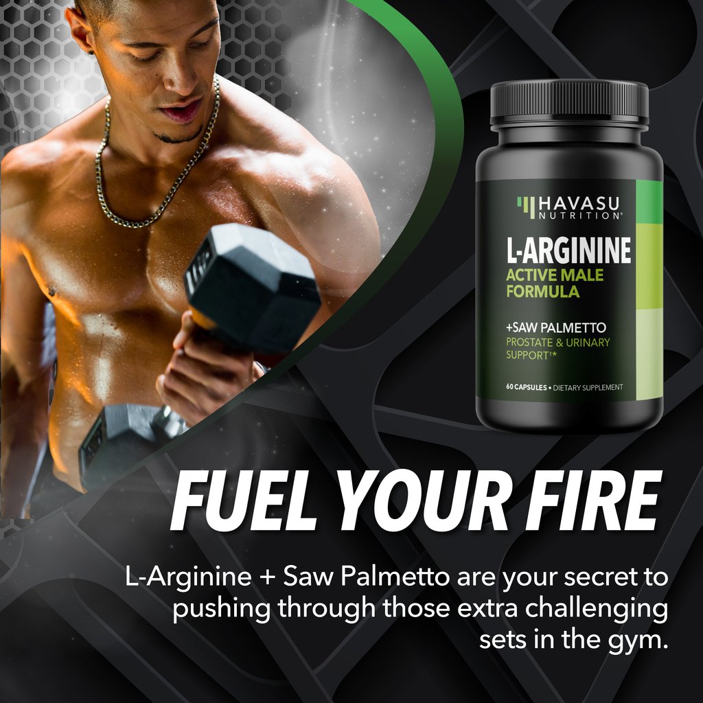 L-Arginine + Saw Palmetto Capsules, 60ct - Havasu Nutrition