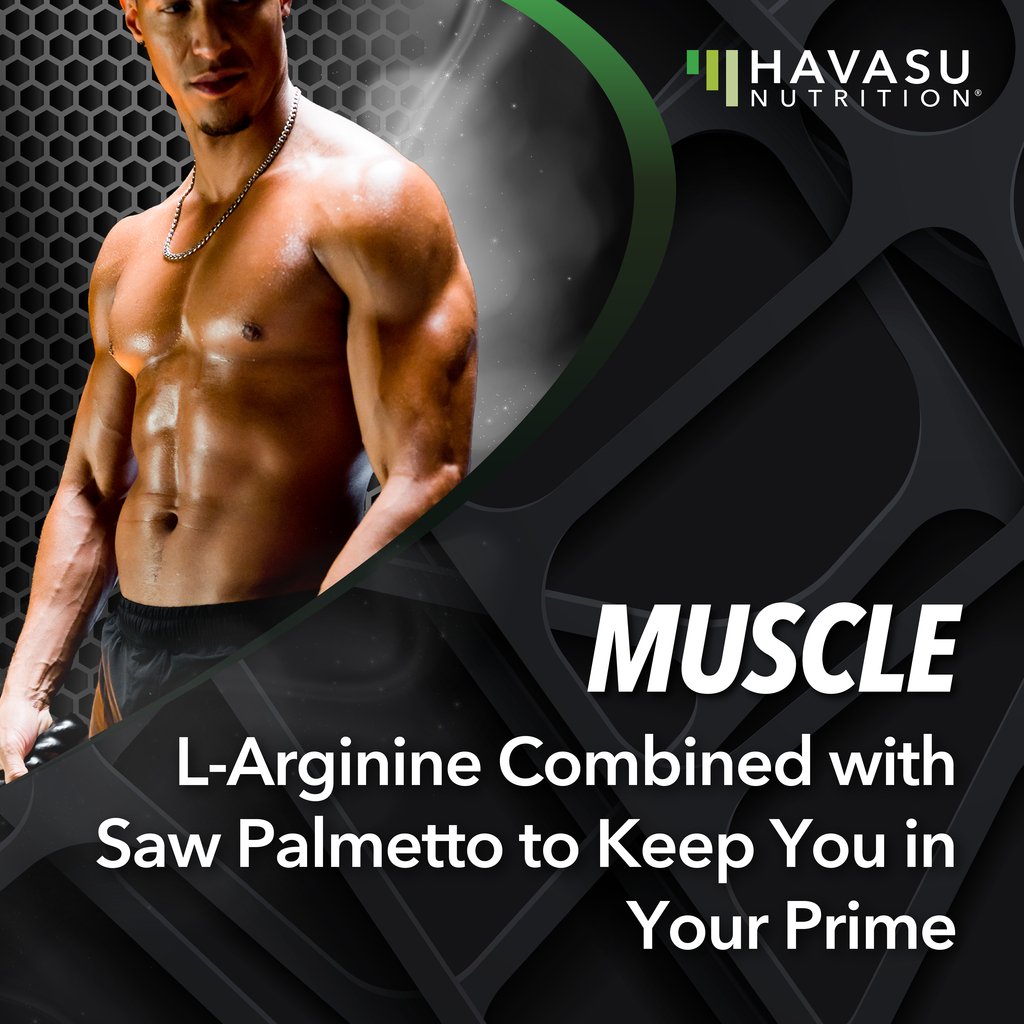 L-Arginine + Saw Palmetto Capsules, 60ct - Havasu Nutrition