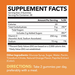 Vitamin C Gummies, Orange Flavor, 60ct - Havasu Nutrition