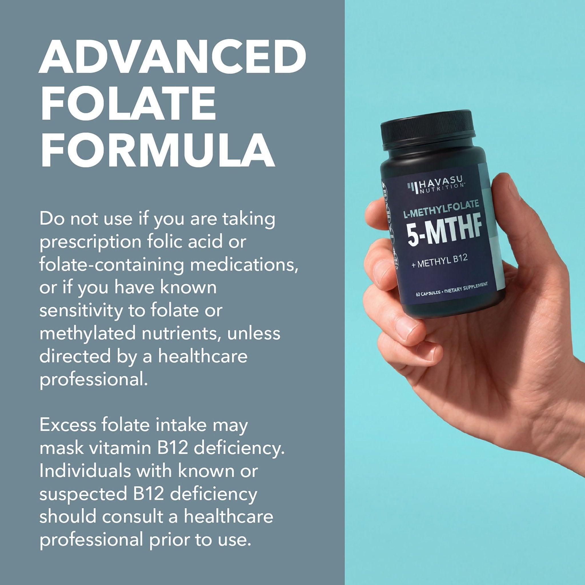 5-MTHF (5-Methyltetrahydrofolate) Capsules, 60ct - Havasu Nutrition