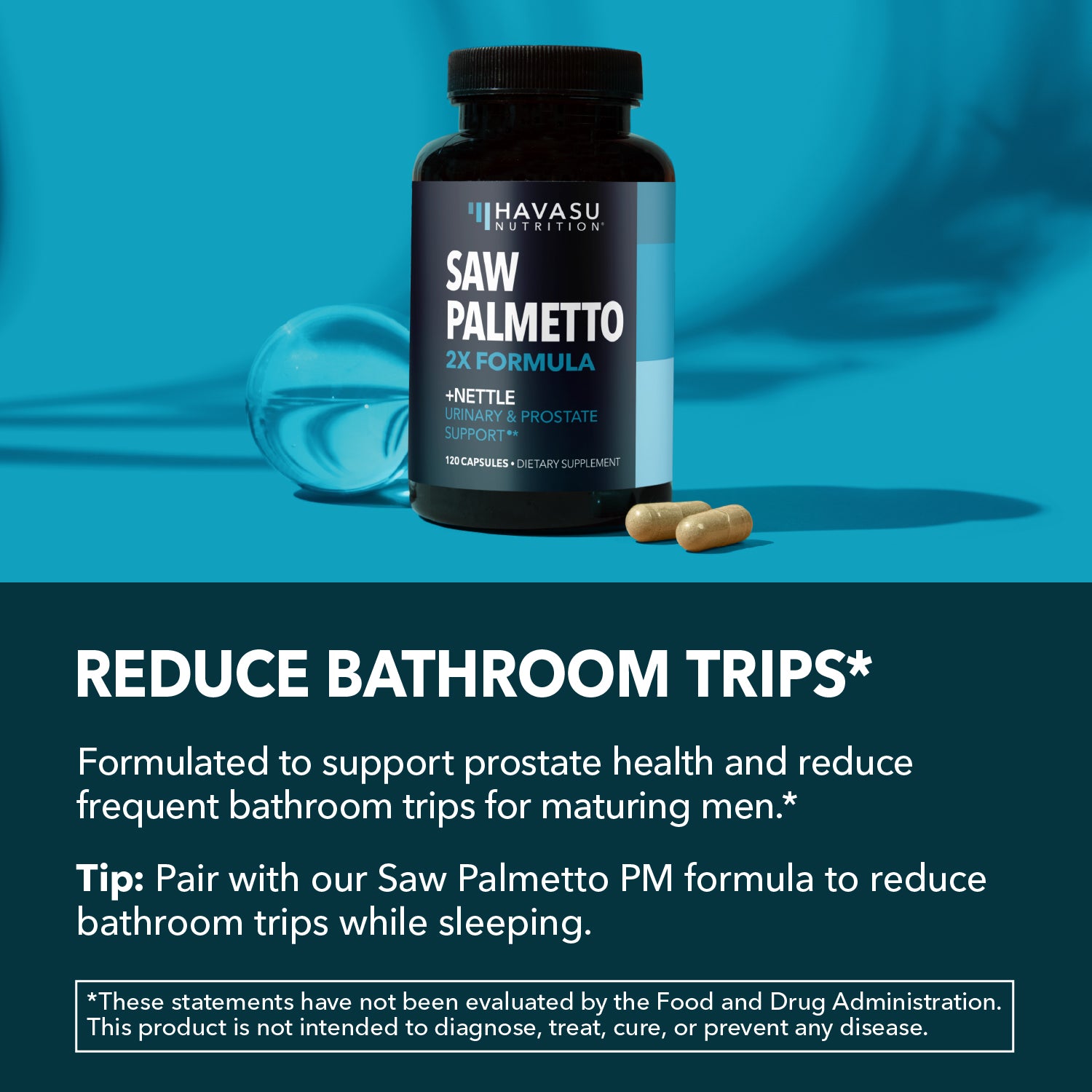 Saw Palmetto + Nettle Capsules, 120ct