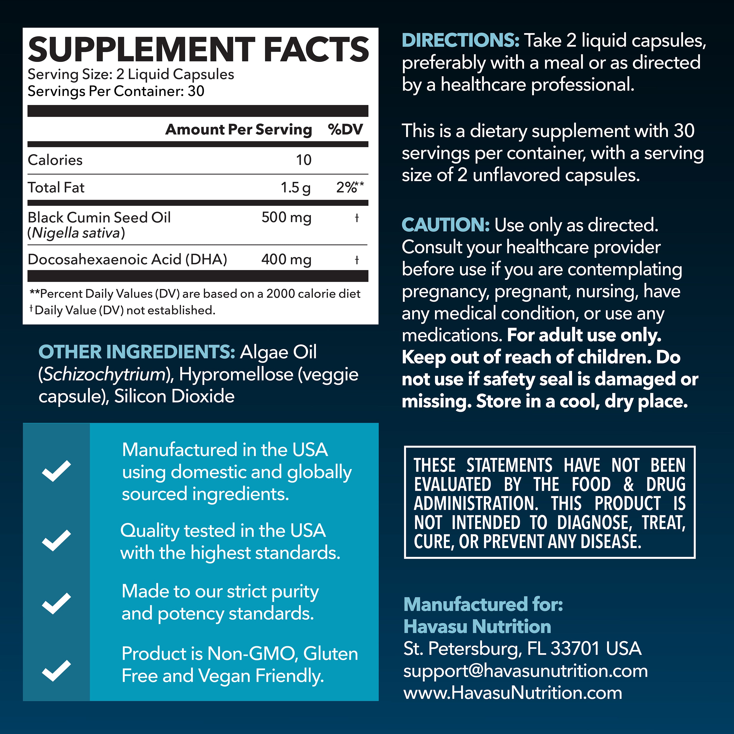 Black Seed Oil + DHA Liquid Capsules
