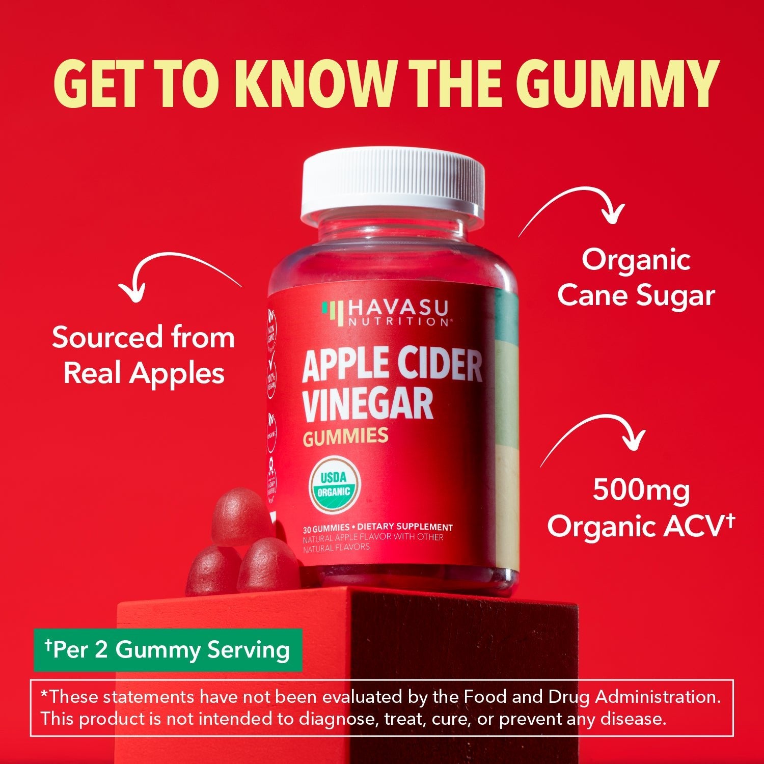 Apple Cider Vinegar Gummies, Apple - Havasu Nutrition