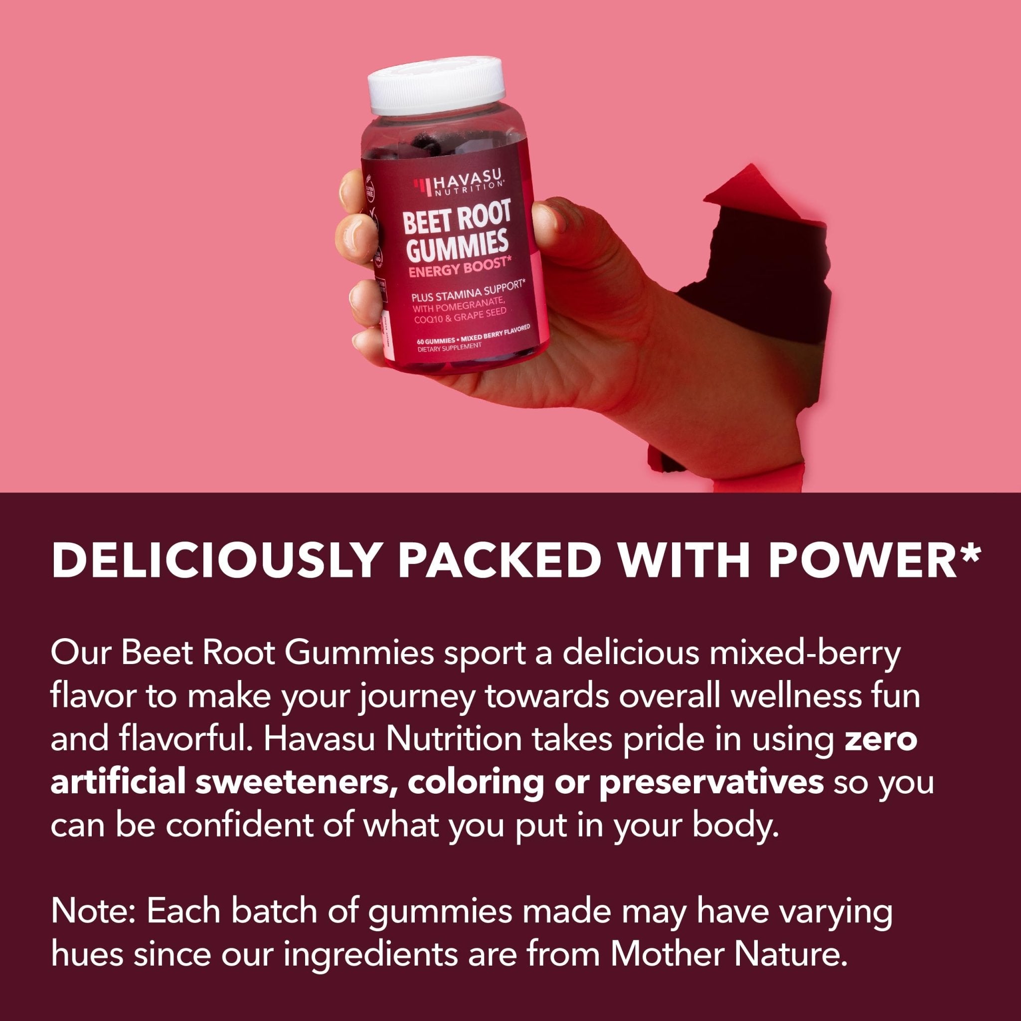Beet Root Gummies, Mixed Berry - Havasu Nutrition