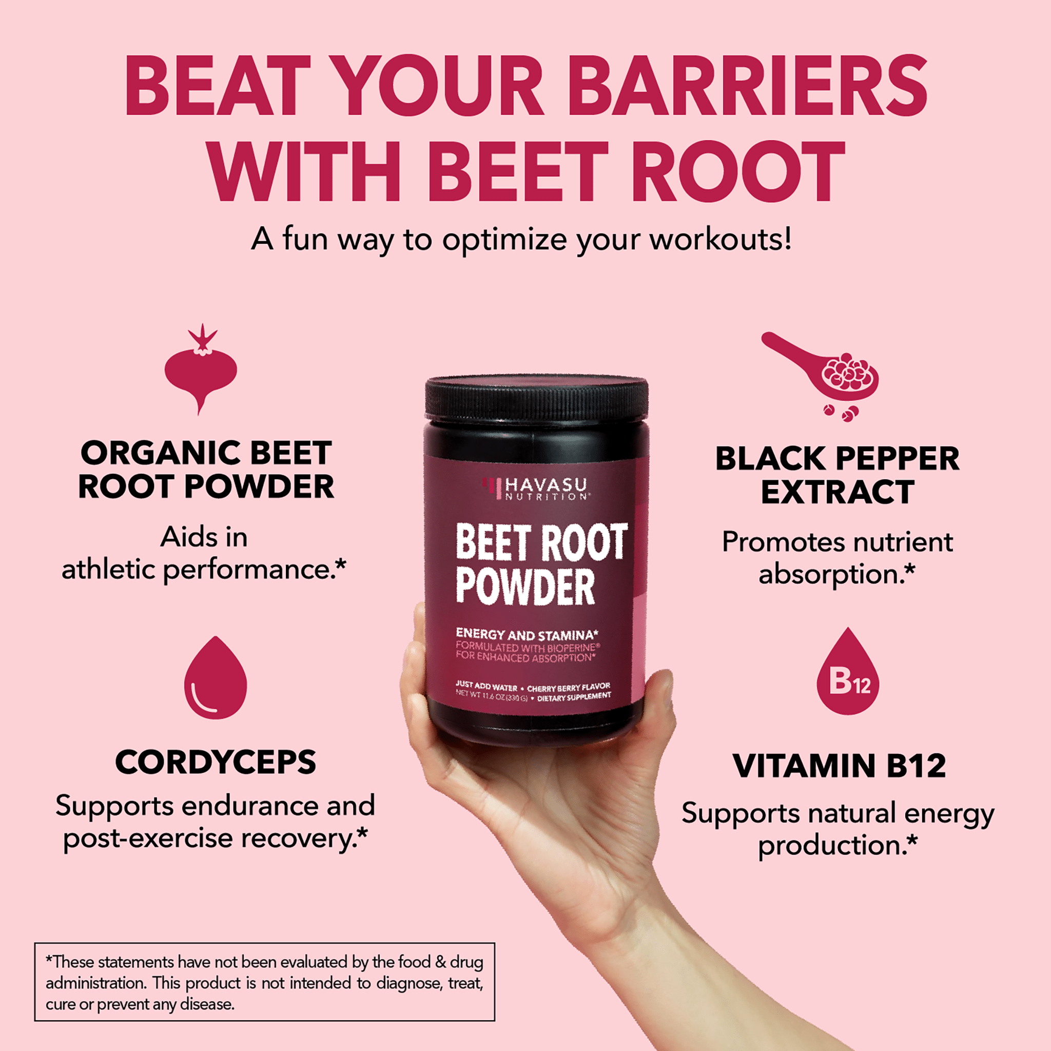 Beet Root Powder, Black Cherry, 327gm - Havasu Nutrition