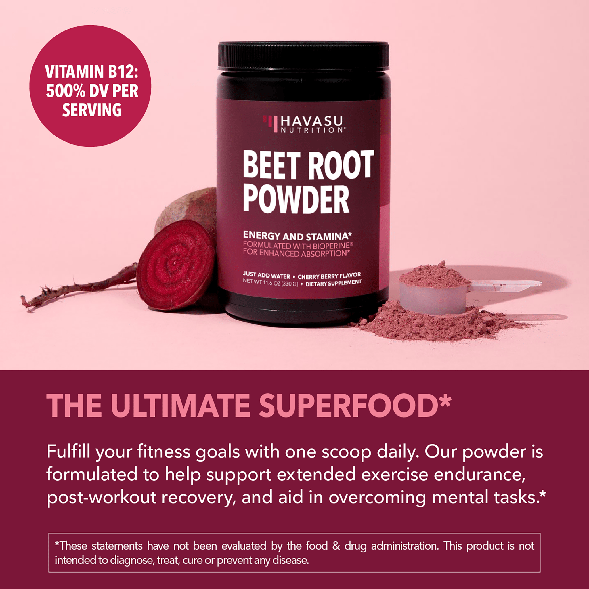Beet Root Powder, Black Cherry, 327gm - Havasu Nutrition