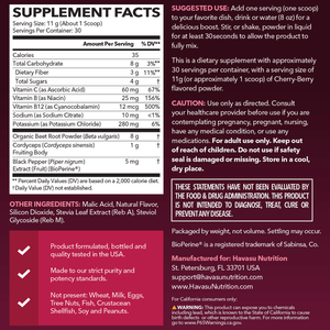 Beet Root Powder, Black Cherry, 327gm - Havasu Nutrition
