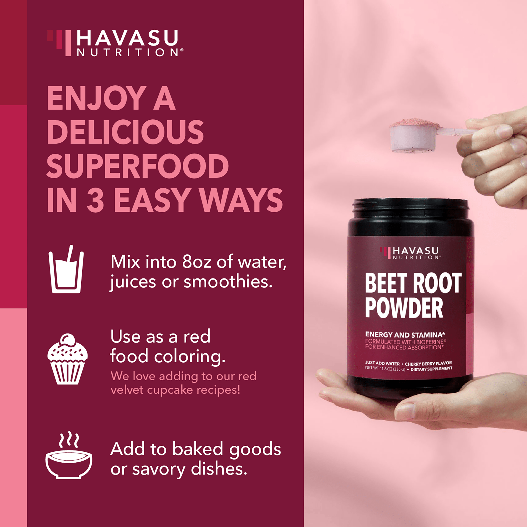 Beet Root Powder, Black Cherry, 327gm - Havasu Nutrition