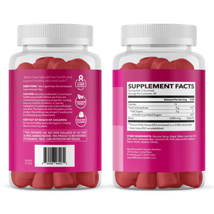 Biotin Gummies, Strawberry, 90ct - Havasu Nutrition
