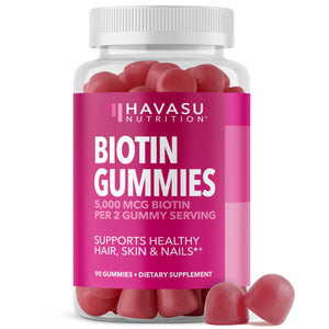 Biotin Gummies, Strawberry, 90ct - Havasu Nutrition