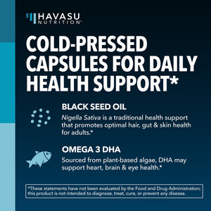 Black Seed Oil + DHA Liquid Capsules - Havasu Nutrition