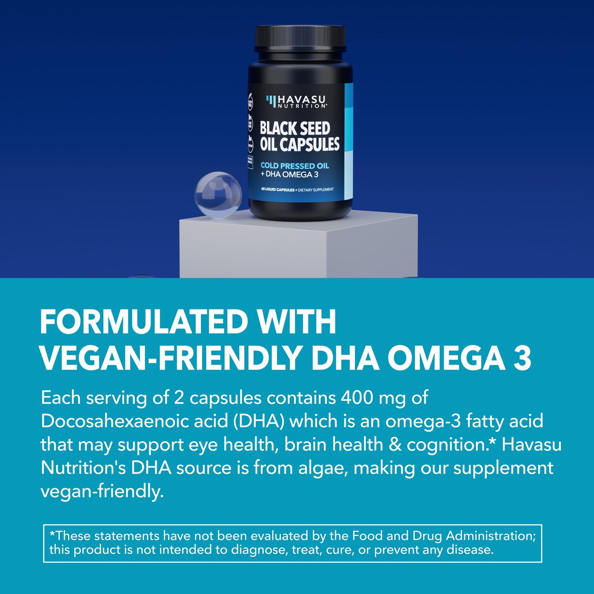 Black Seed Oil + DHA Liquid Capsules, 60 ct - Havasu Nutrition