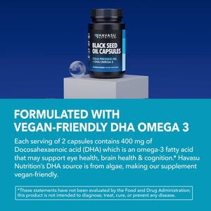 Black Seed Oil + DHA Liquid Capsules, 60 ct - Havasu Nutrition