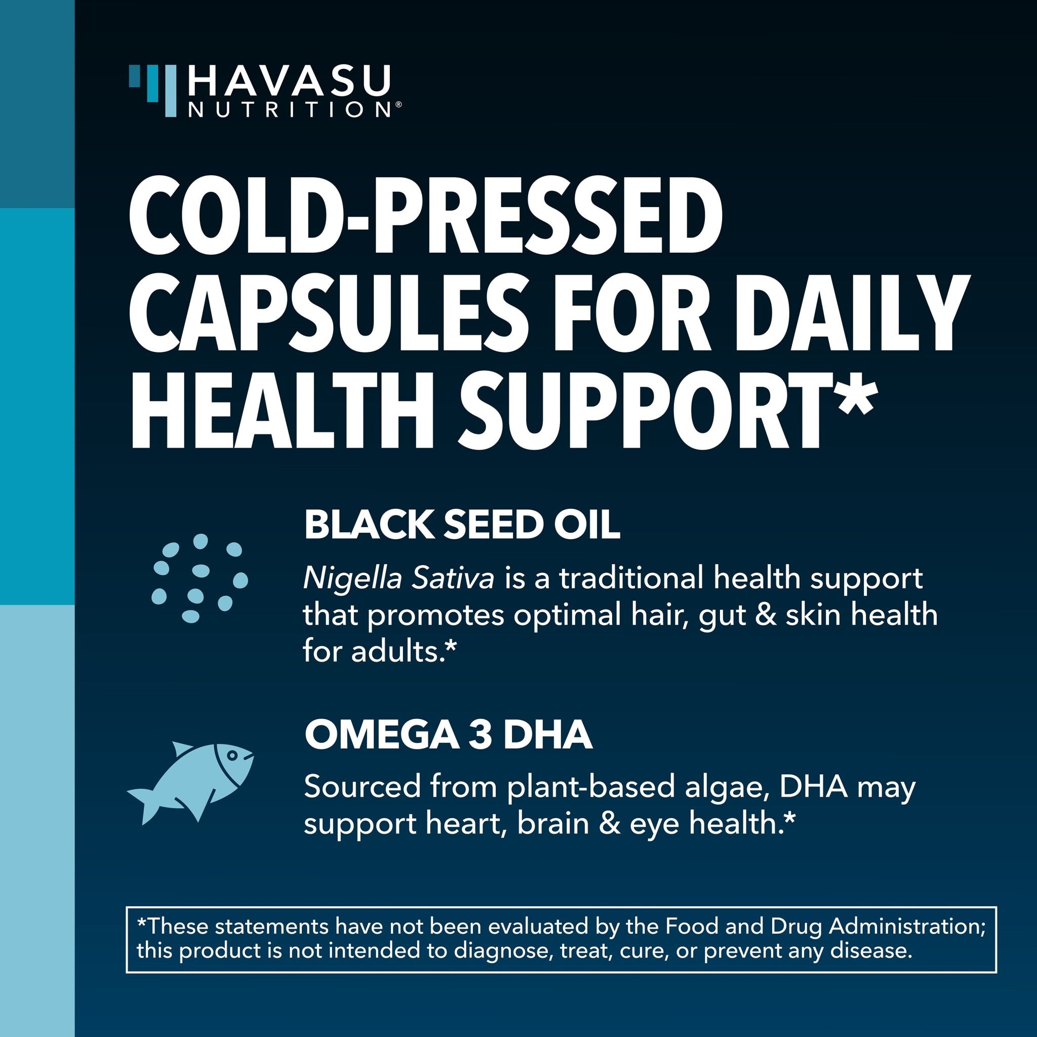Black Seed Oil + DHA Liquid Capsules, 60 ct - Havasu Nutrition