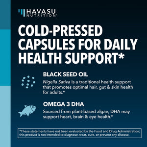 Black Seed Oil + DHA Liquid Capsules, 60 ct - Havasu Nutrition