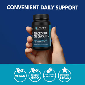 Black Seed Oil + DHA Liquid Capsules, 60 ct - Havasu Nutrition
