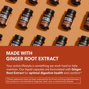 Black Seed Oil + Ginger Liquid Capsules, 60ct - Havasu Nutrition