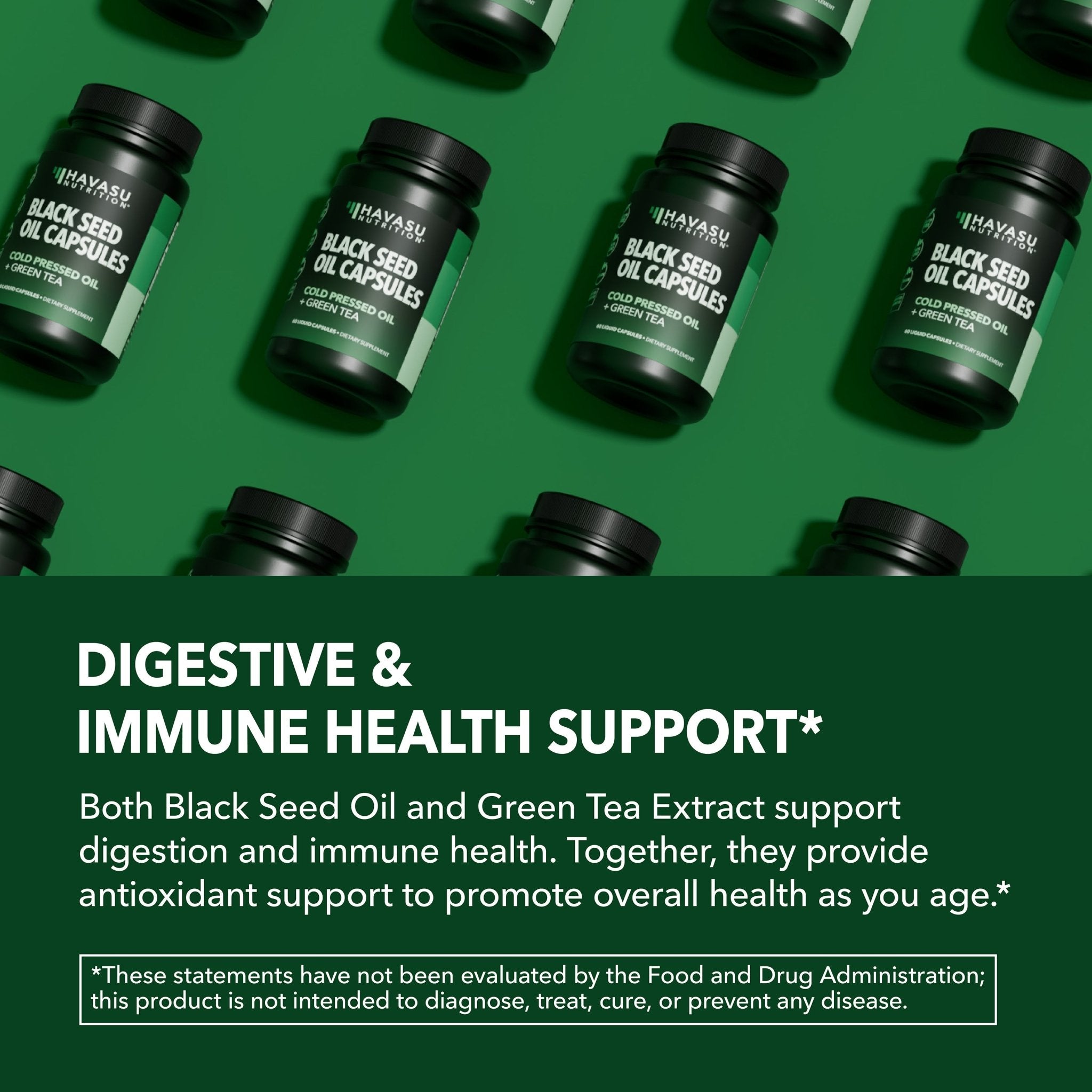 Black Seed Oil + Green Tea Liquid Capsules, 60ct - Havasu Nutrition