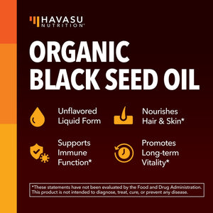 Black Seed Oil Liquid, Unflavored, 8 fl oz - Havasu Nutrition