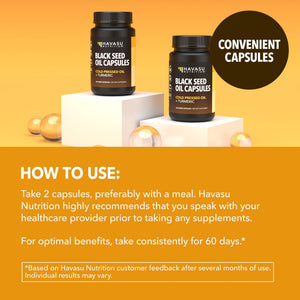 Black Seed Oil + Turmeric Liquid Capsules, 60ct - Havasu Nutrition