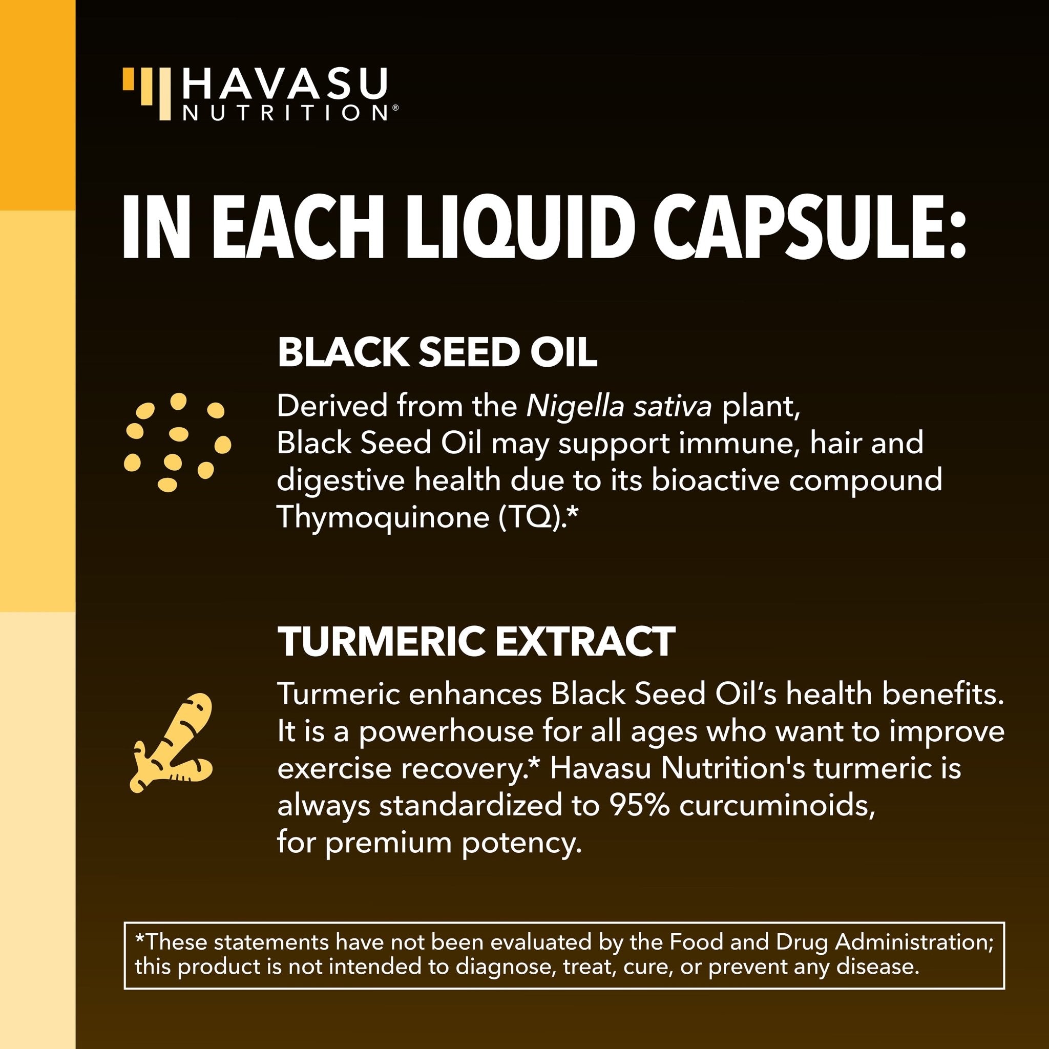 Black Seed Oil + Turmeric Liquid Capsules, 60ct - Havasu Nutrition
