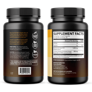 Black Seed Oil + Turmeric Liquid Capsules, 60ct - Havasu Nutrition