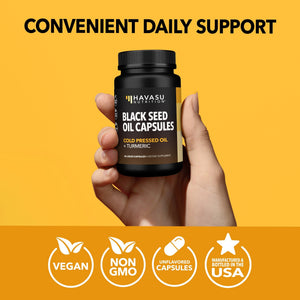 Black Seed Oil + Turmeric Liquid Capsules, 60ct - Havasu Nutrition
