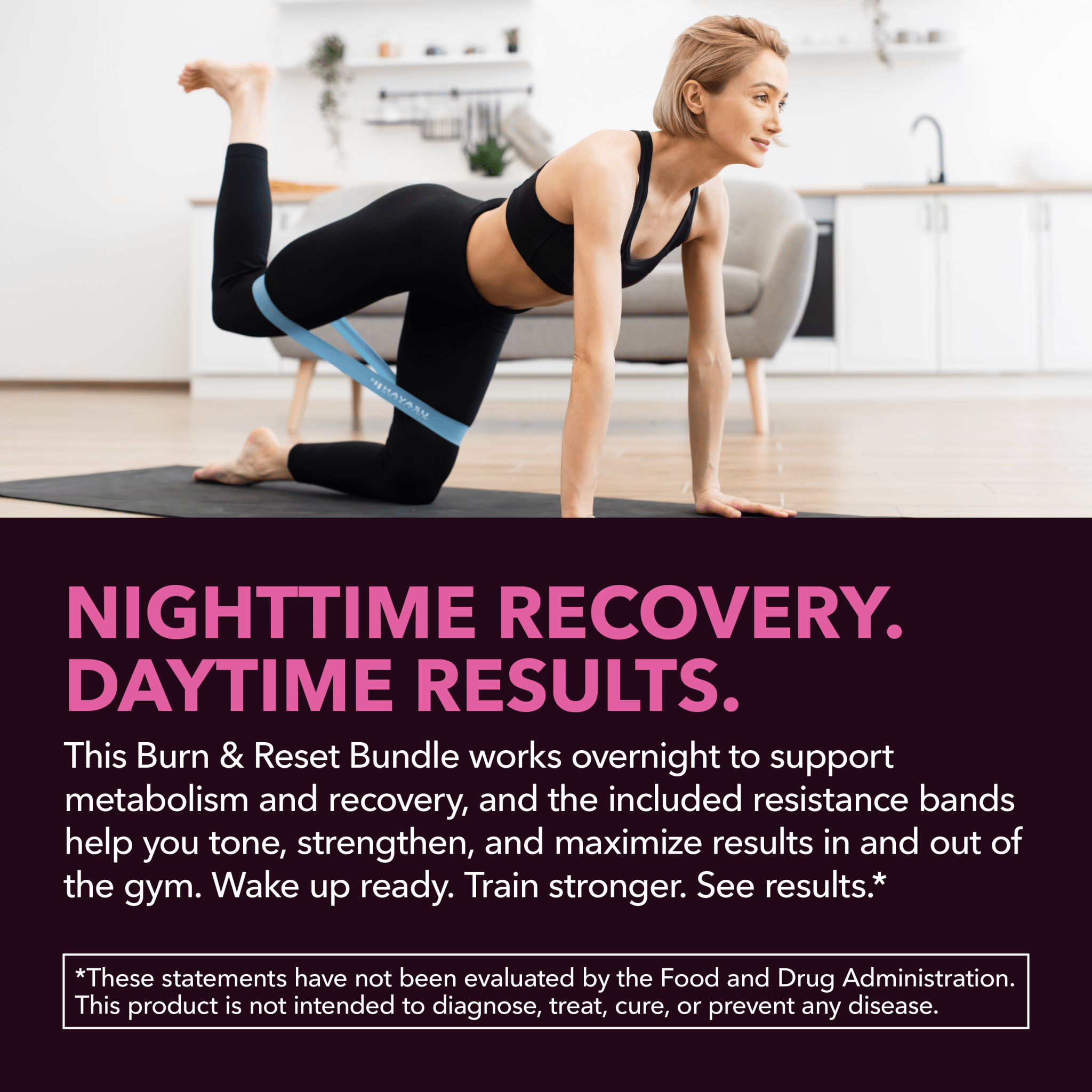 Burn & Band Reset Bundle, Nighttime Fat Burner for Women with Resistance Booty Bands - Havasu Nutrition