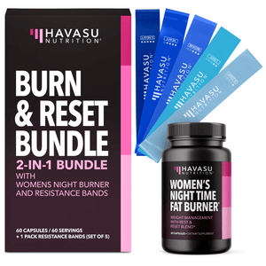 Burn & Band Reset Bundle, Nighttime Fat Burner for Women with Resistance Booty Bands - Havasu Nutrition