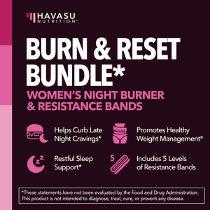 Burn & Band Reset Bundle, Nighttime Fat Burner for Women with Resistance Booty Bands - Havasu Nutrition