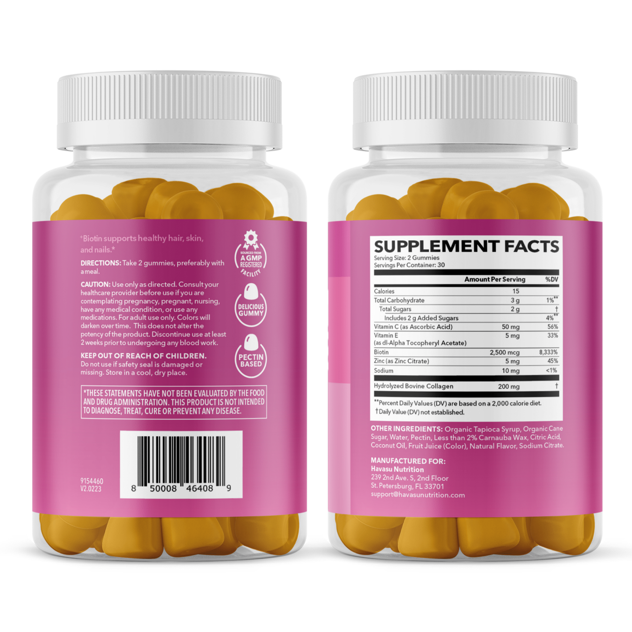 Collagen Gummies, Lemon Flavor, 60ct - Havasu Nutrition