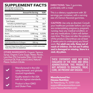 Collagen Gummies, Lemon Flavor, 60ct - Havasu Nutrition