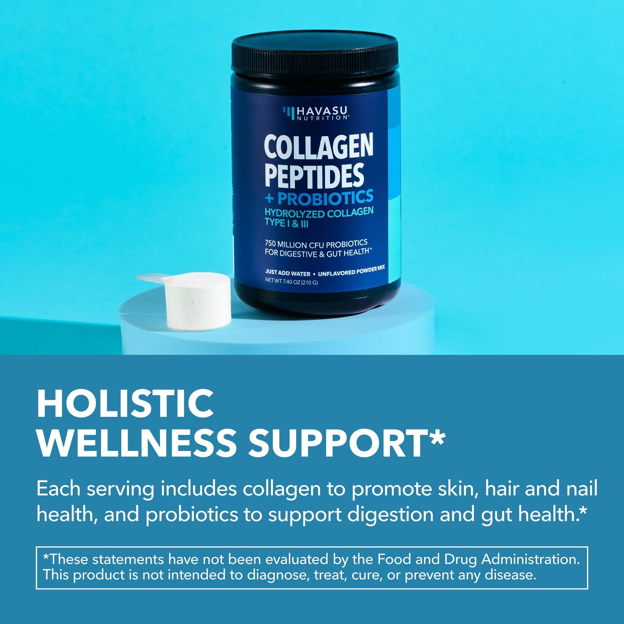 Collagen Peptide Powder + Probiotics, 210gm - Havasu Nutrition