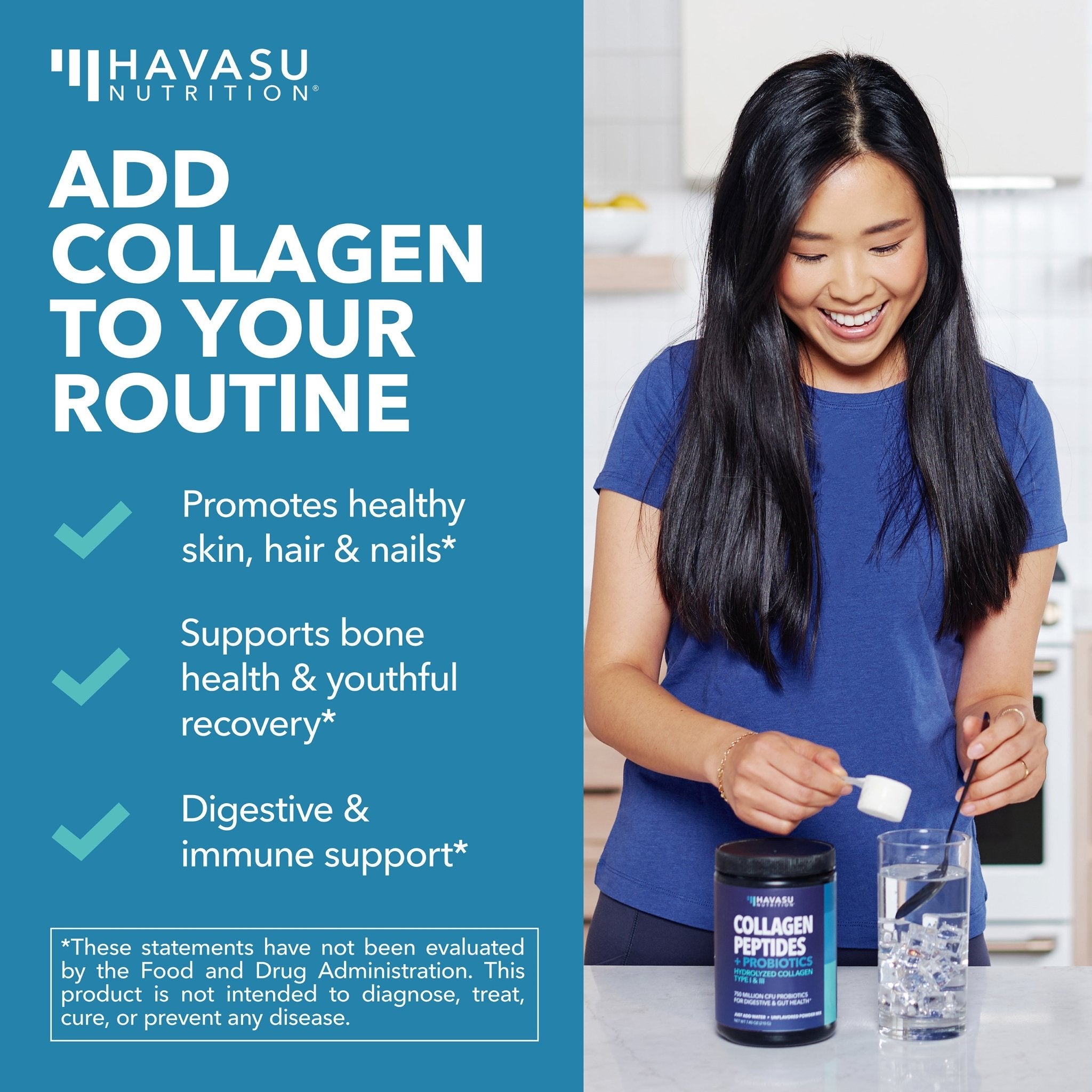 Collagen Peptide Powder + Probiotics, 210gm - Havasu Nutrition