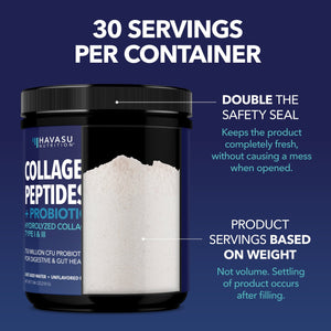 Collagen Peptide Powder + Probiotics, 210gm - Havasu Nutrition