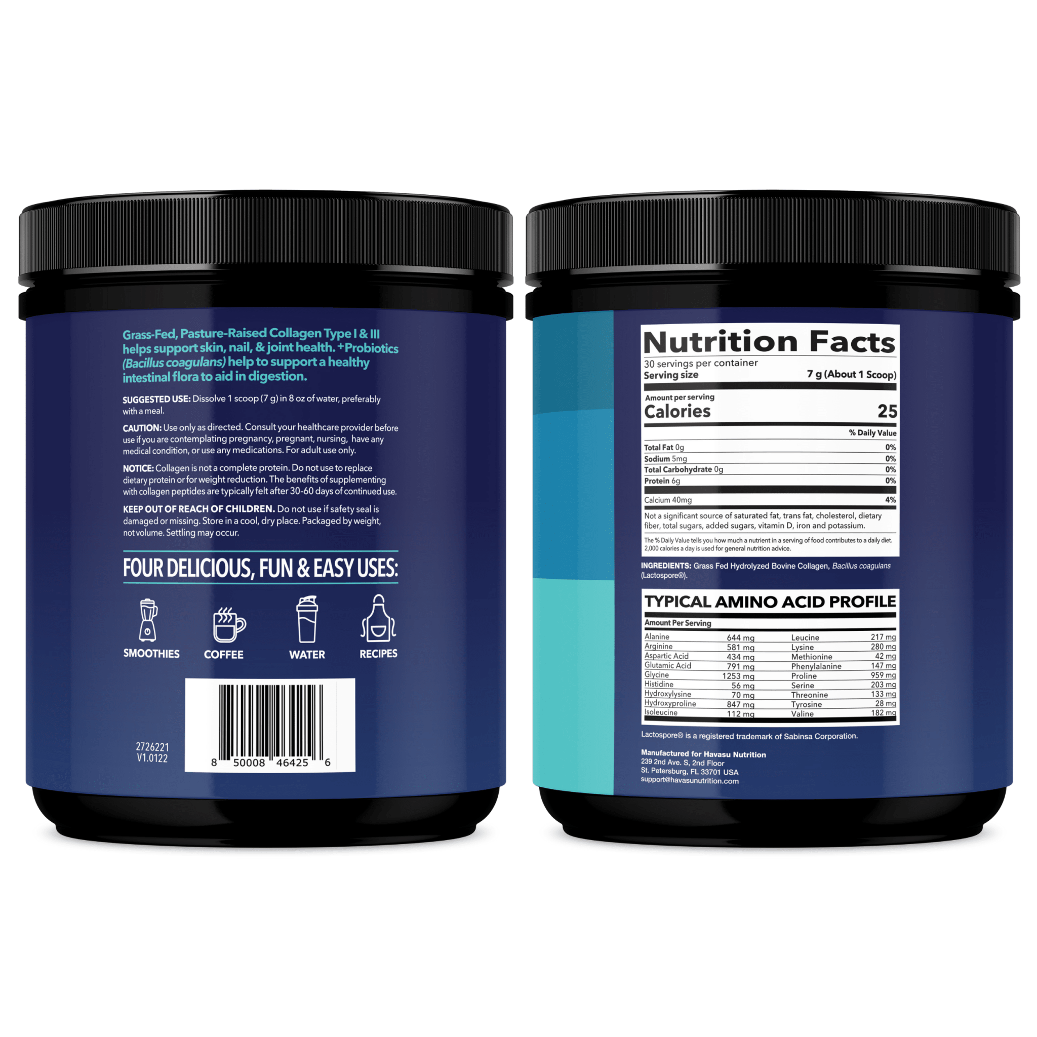 Collagen Peptide Powder + Probiotics, 210gm - Havasu Nutrition