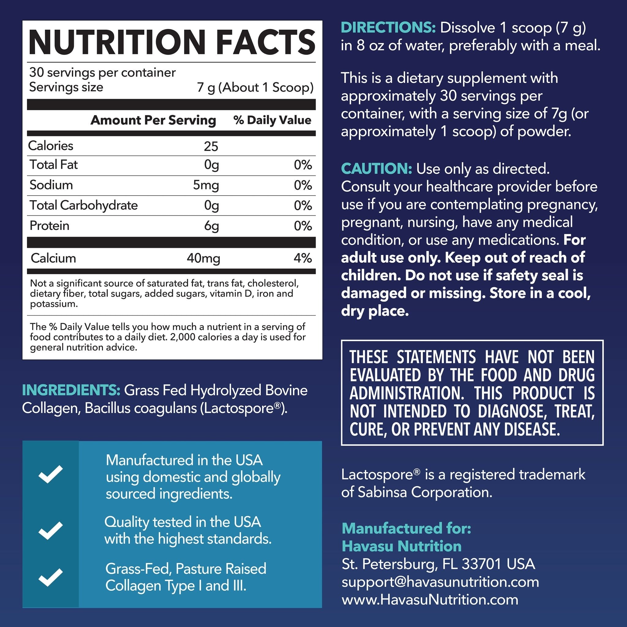 Collagen Powder + Probiotics, Unflavored - Havasu Nutrition