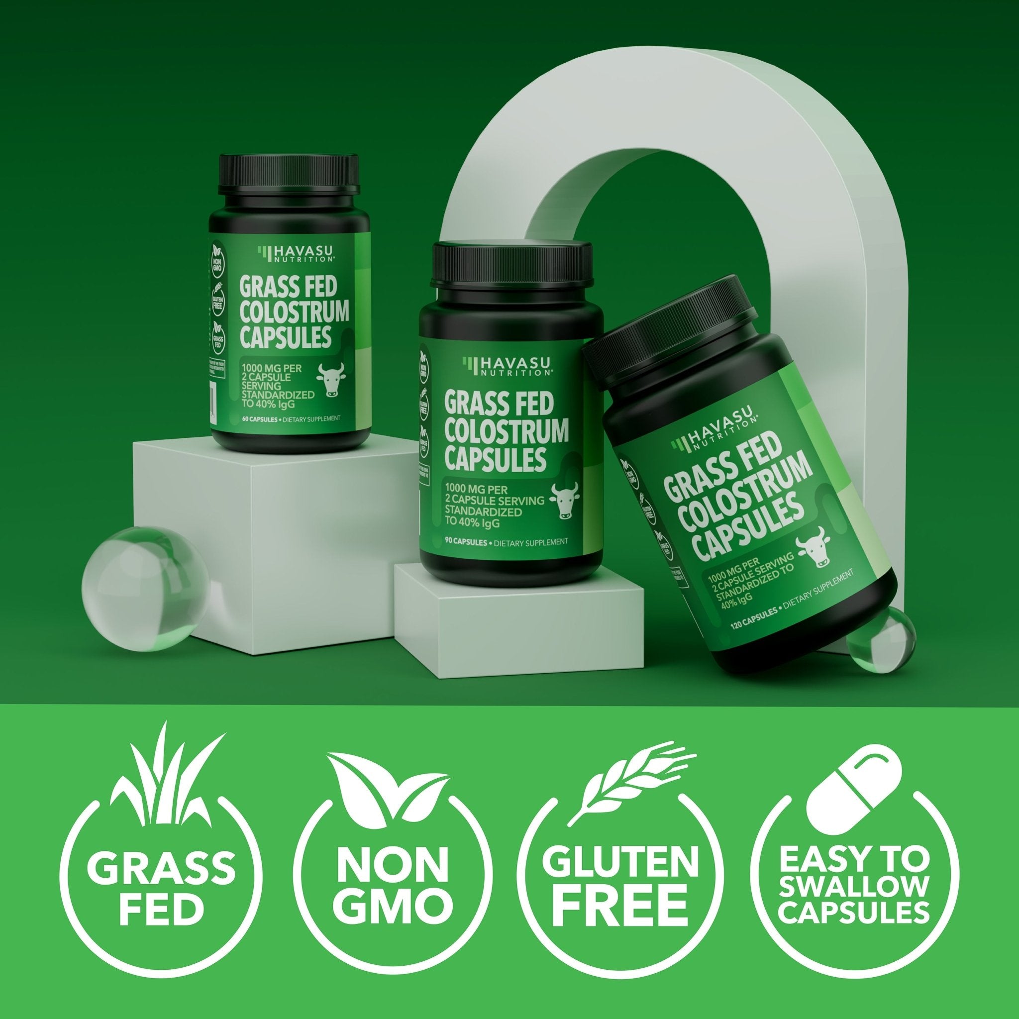 Colostrum 40% IgG, 120ct - Havasu Nutrition
