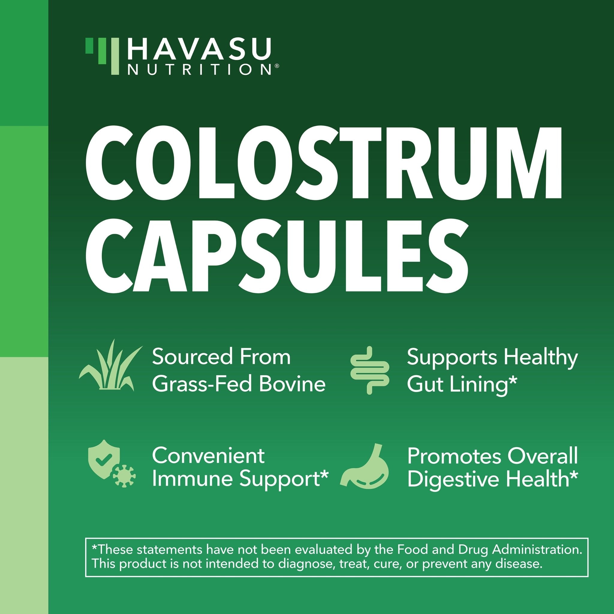 Colostrum 40% IgG, 120ct - Havasu Nutrition
