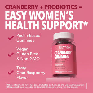 Cranberry Probiotic Gummies, Cran-Raspberry - Havasu Nutrition