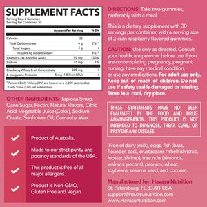 Cranberry Probiotic Gummies, Cran-Raspberry - Havasu Nutrition