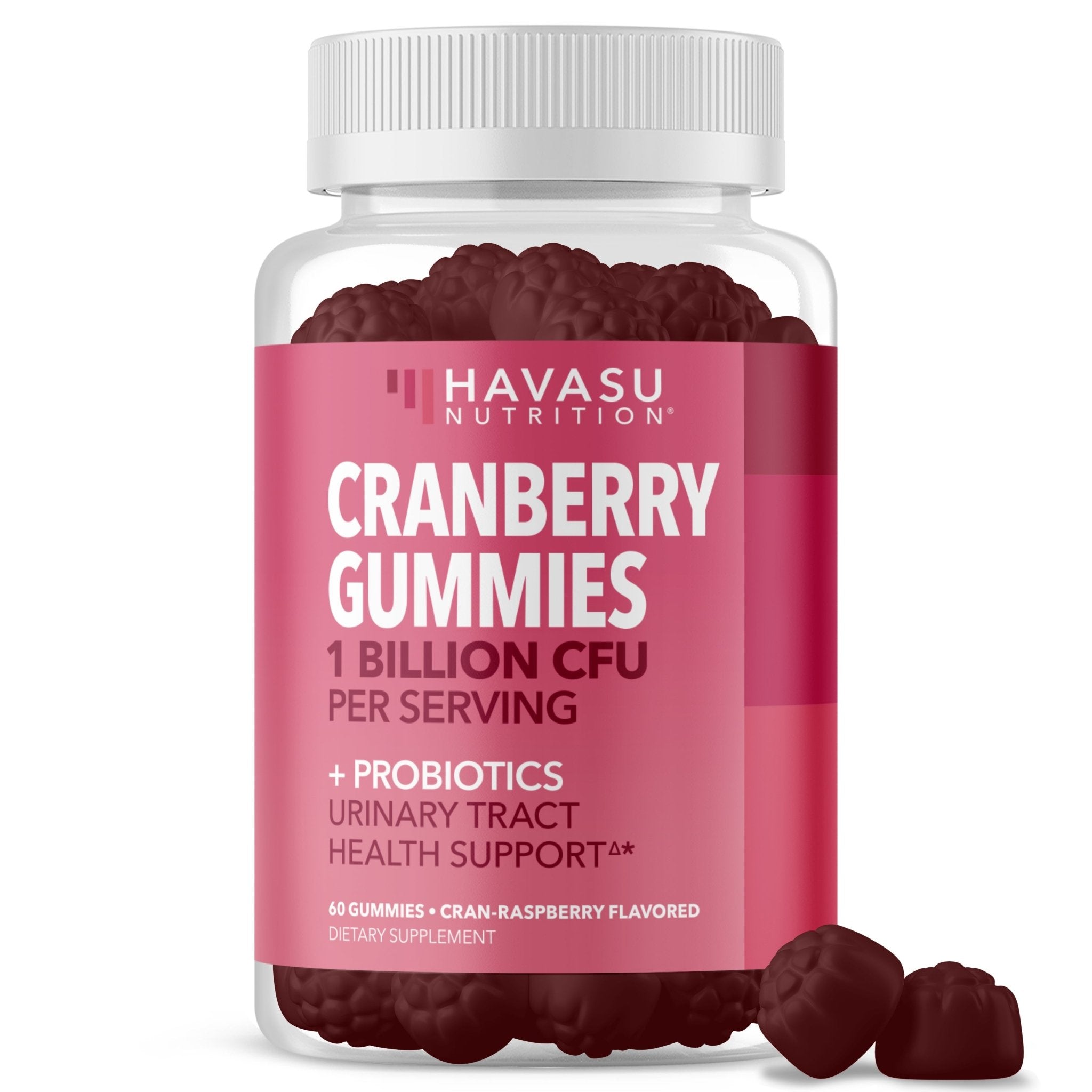 Cranberry Probiotic Gummies, Cran-Raspberry - Havasu Nutrition