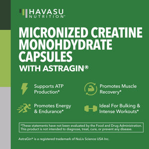 Creatine + AstraGin Capsules, 120ct - Havasu Nutrition