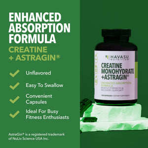 Creatine + AstraGin Capsules, 120ct - Havasu Nutrition