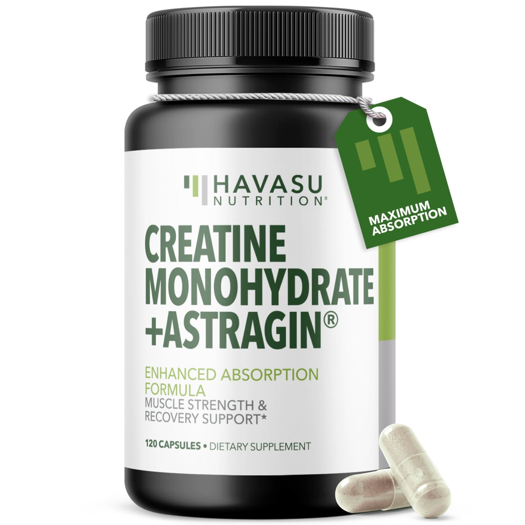 Creatine + AstraGin Capsules, 120ct - Havasu Nutrition