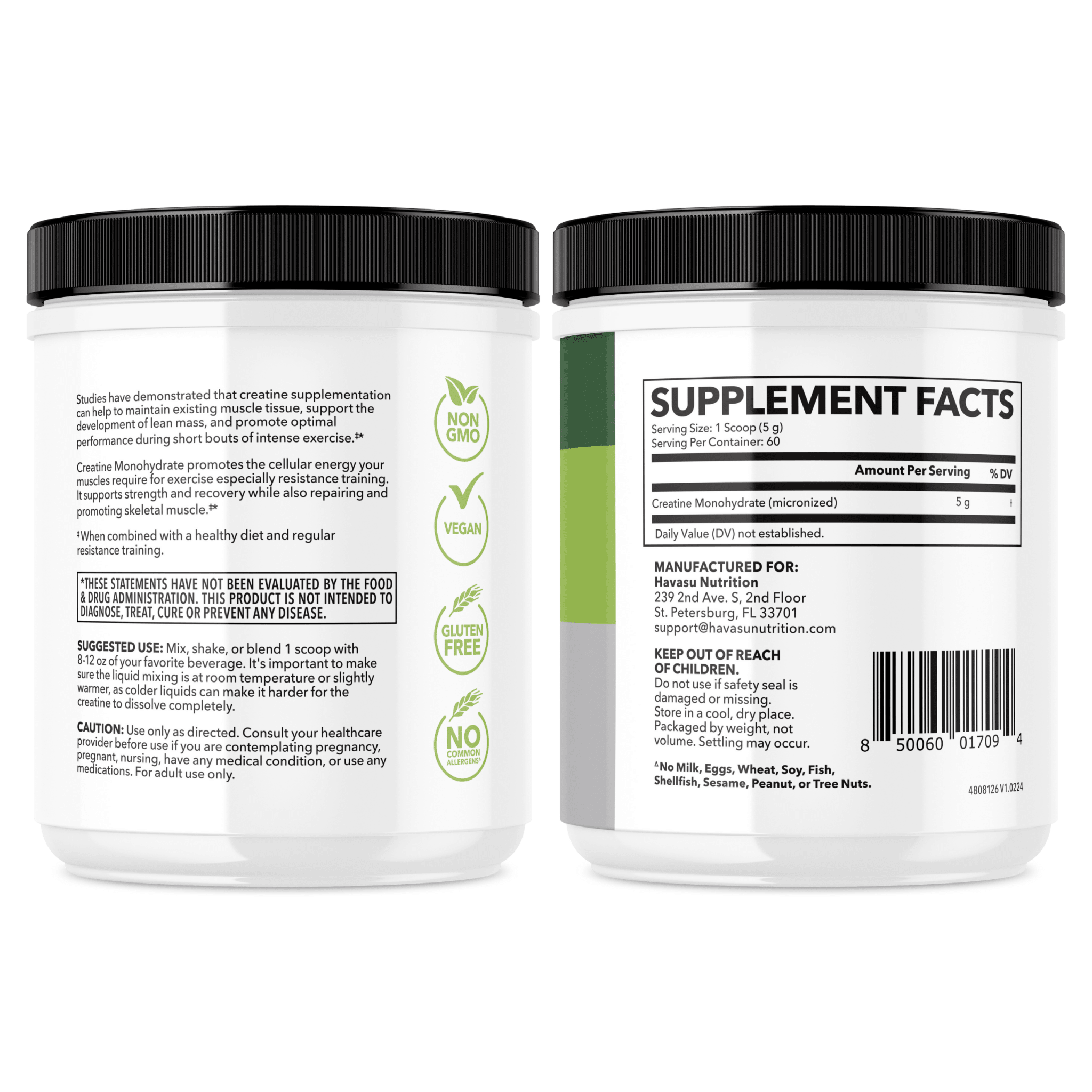 Creatine Powder, 5g / serving - Havasu Nutrition