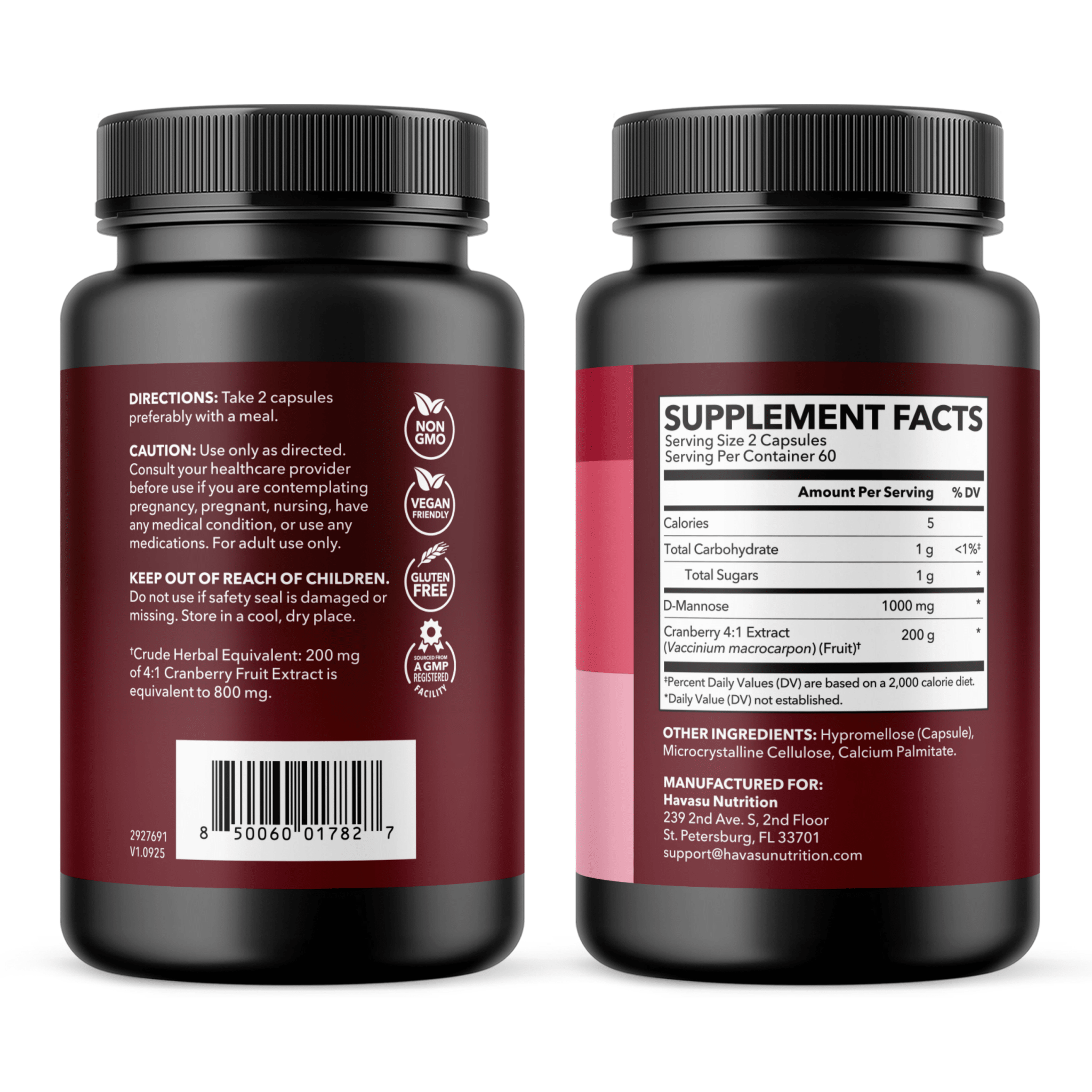 D-Mannose Capsules, 120ct - Havasu Nutrition